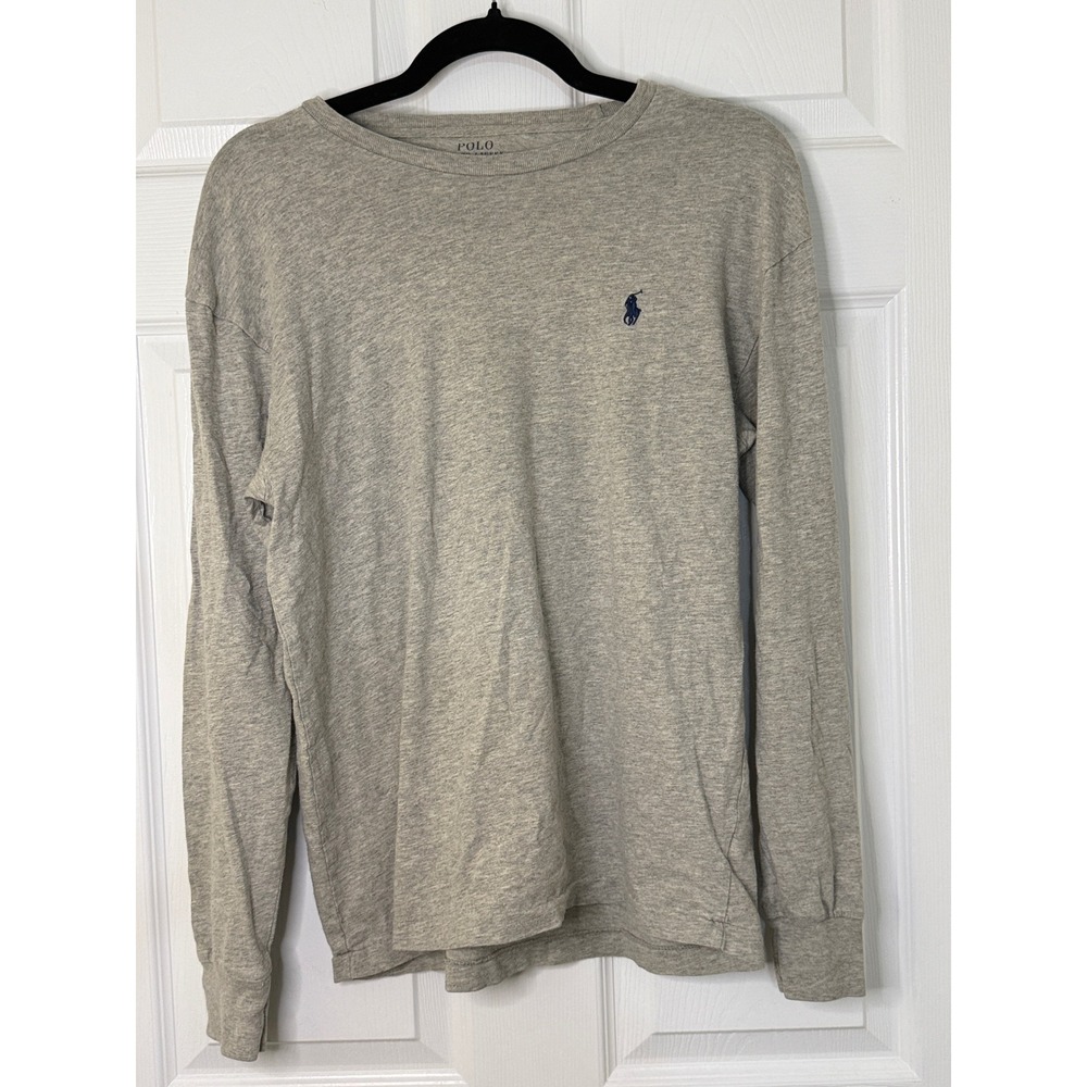 Polo Ralph Lauren Long Sleeve T-Shirt Mens Small Grey Cotton Crew Neck